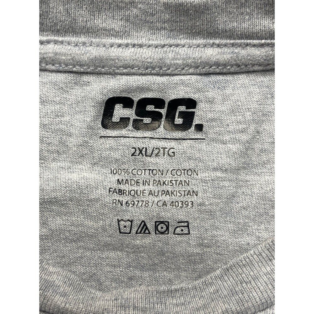 CSG Mens 2XL Heather Gray Short Sleeve 100% Cotton Crewneck T-Shirt Basic Tee - Picture 2 of 5